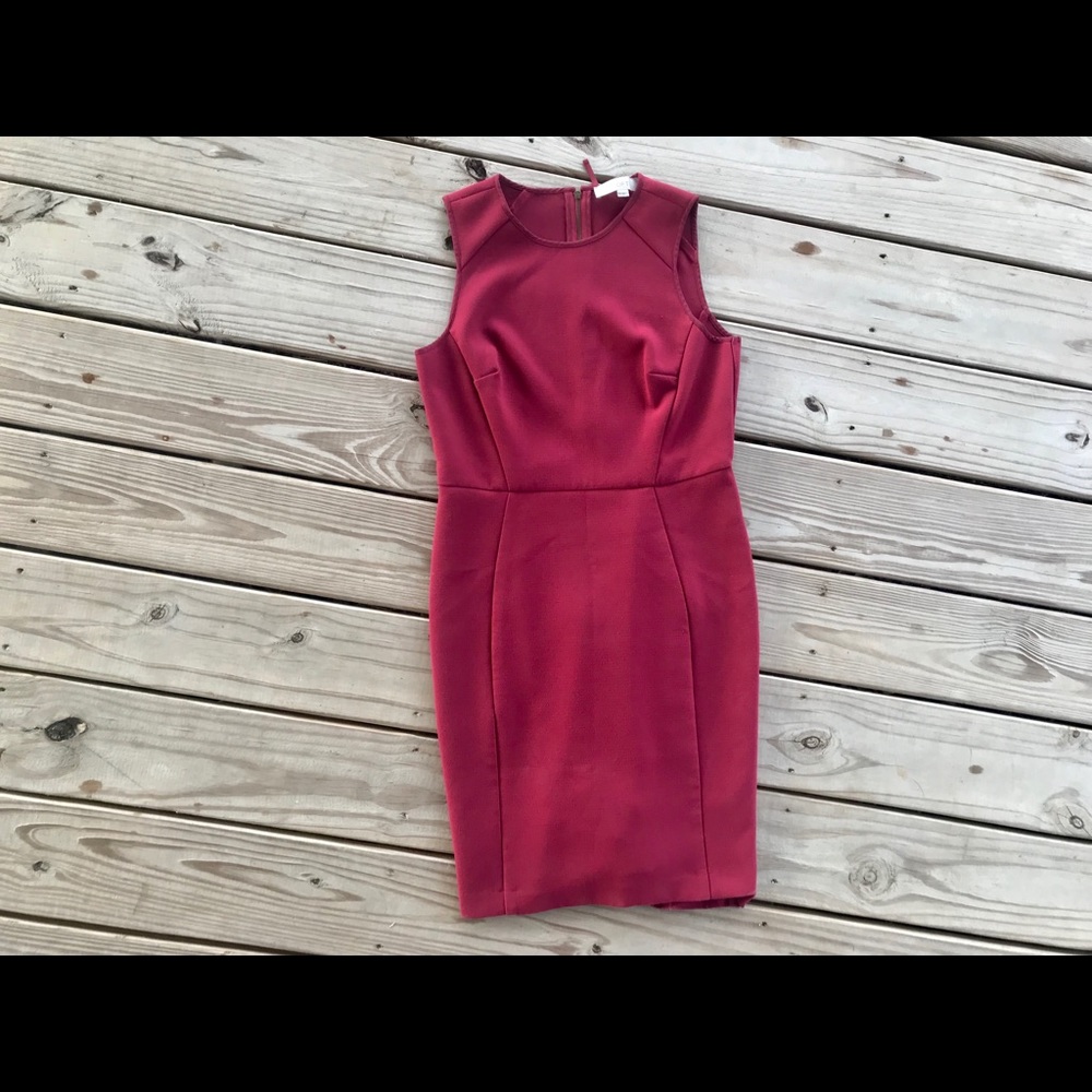 Ann Taylor LOFT Red Sheath Sleeveless Dress Sz 2